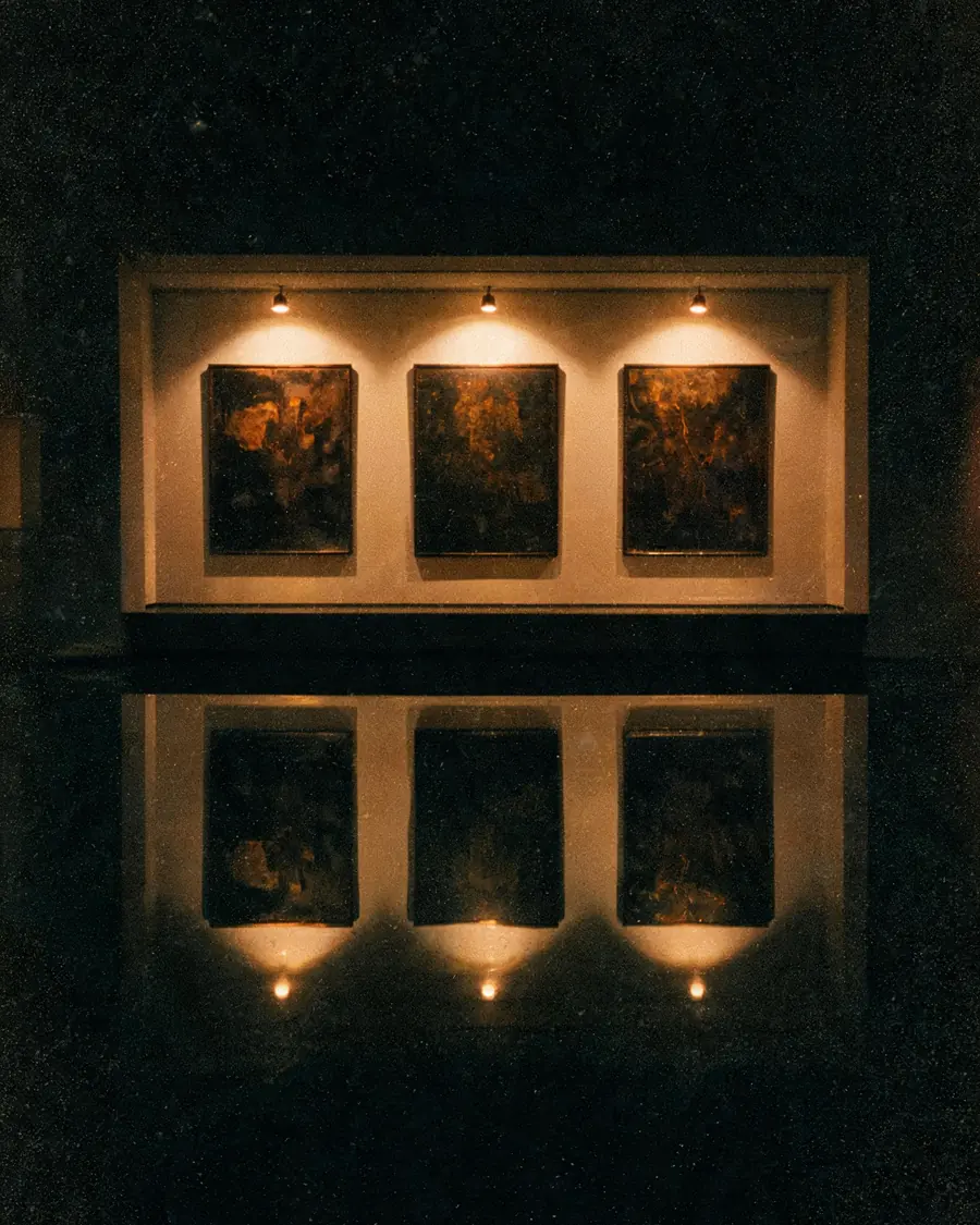 Gallery space concept, wall and lighting detail