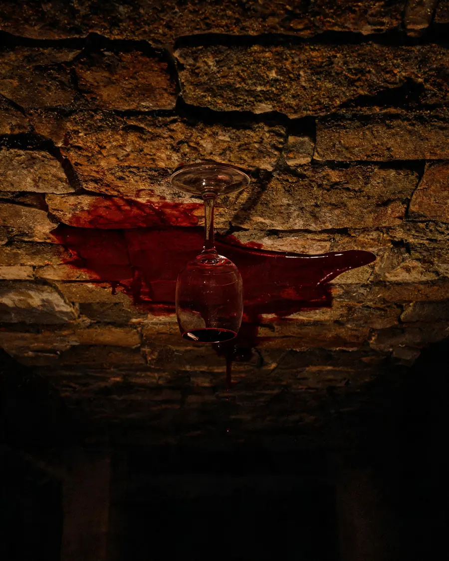 Winery concept, cellar and label detail