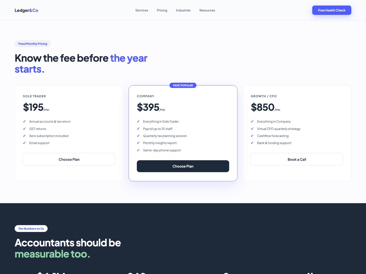 Accounting Firm website design — screen 3