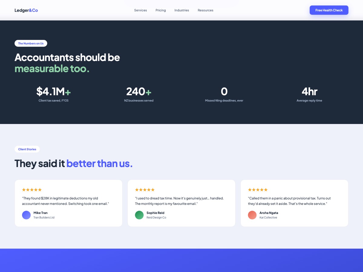 Accounting Firm website design — screen 4