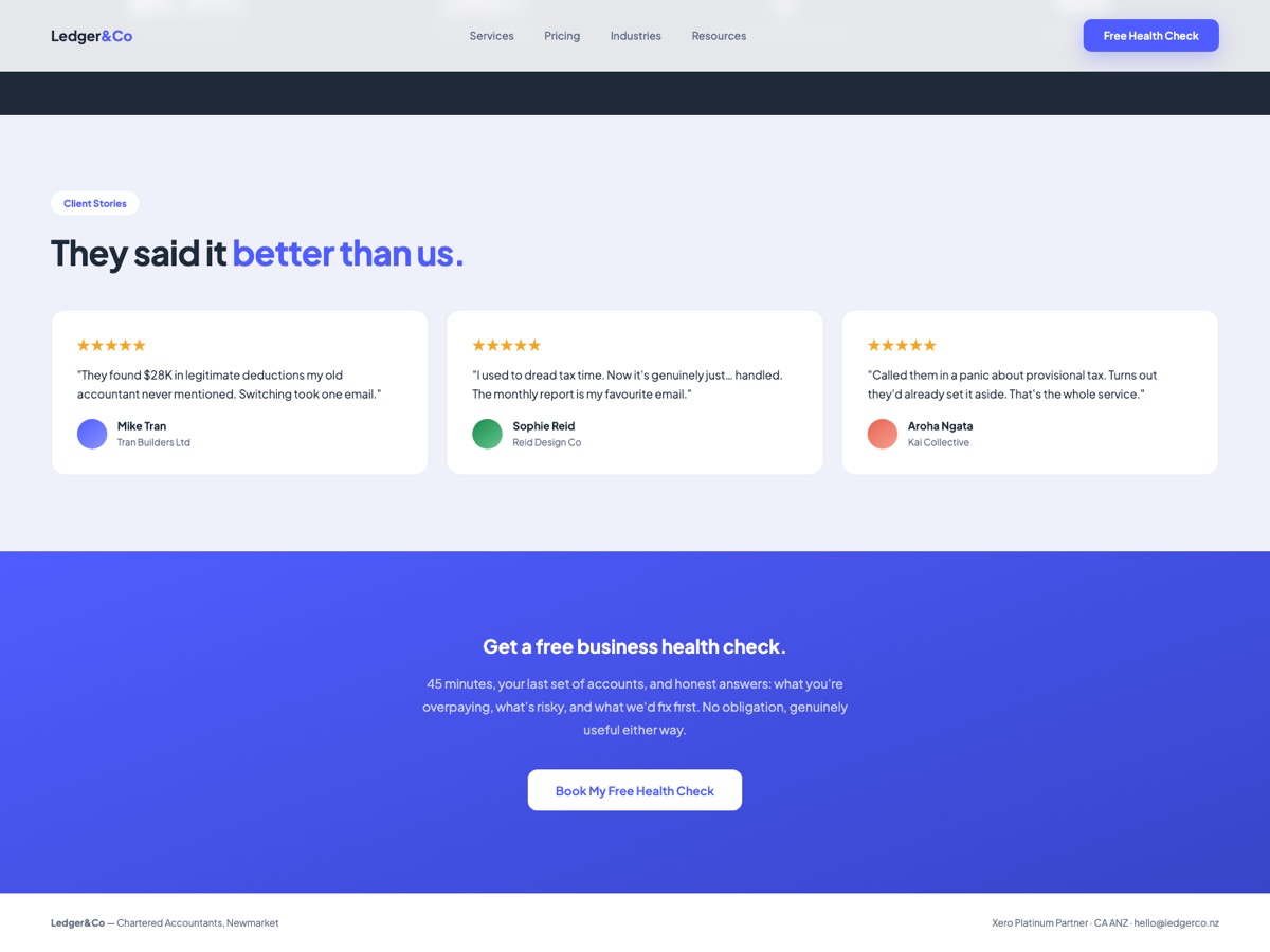 Accounting Firm website design — screen 5
