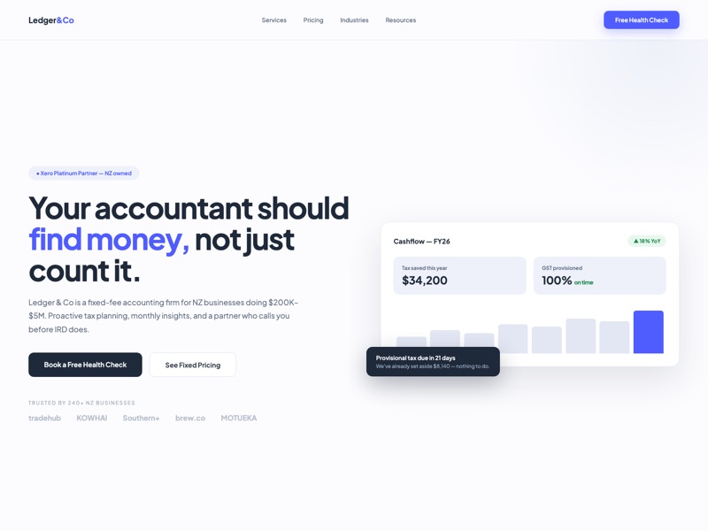 Accounting Firm — homepage design