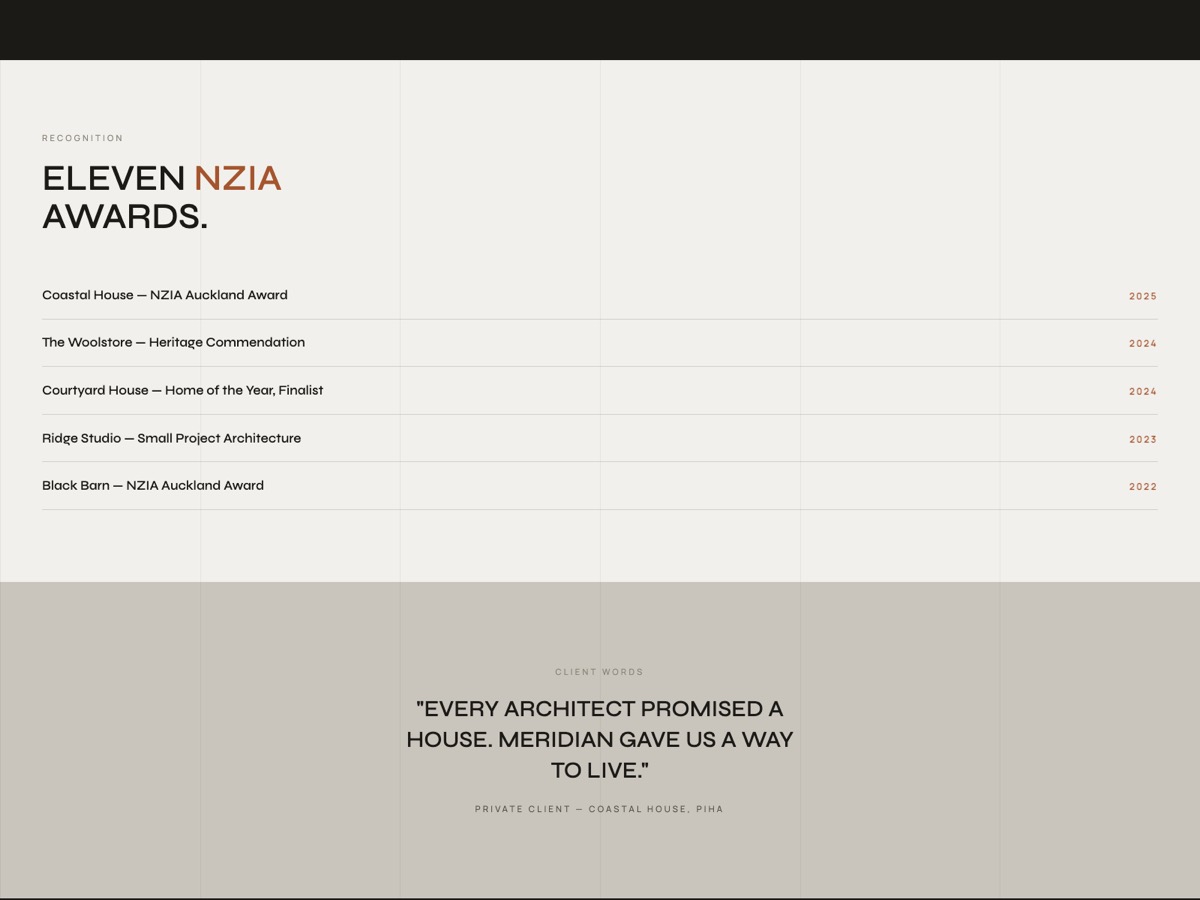 Architecture Studio website design — screen 4