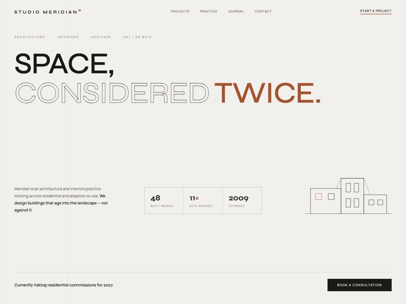 Architecture Studio — homepage design