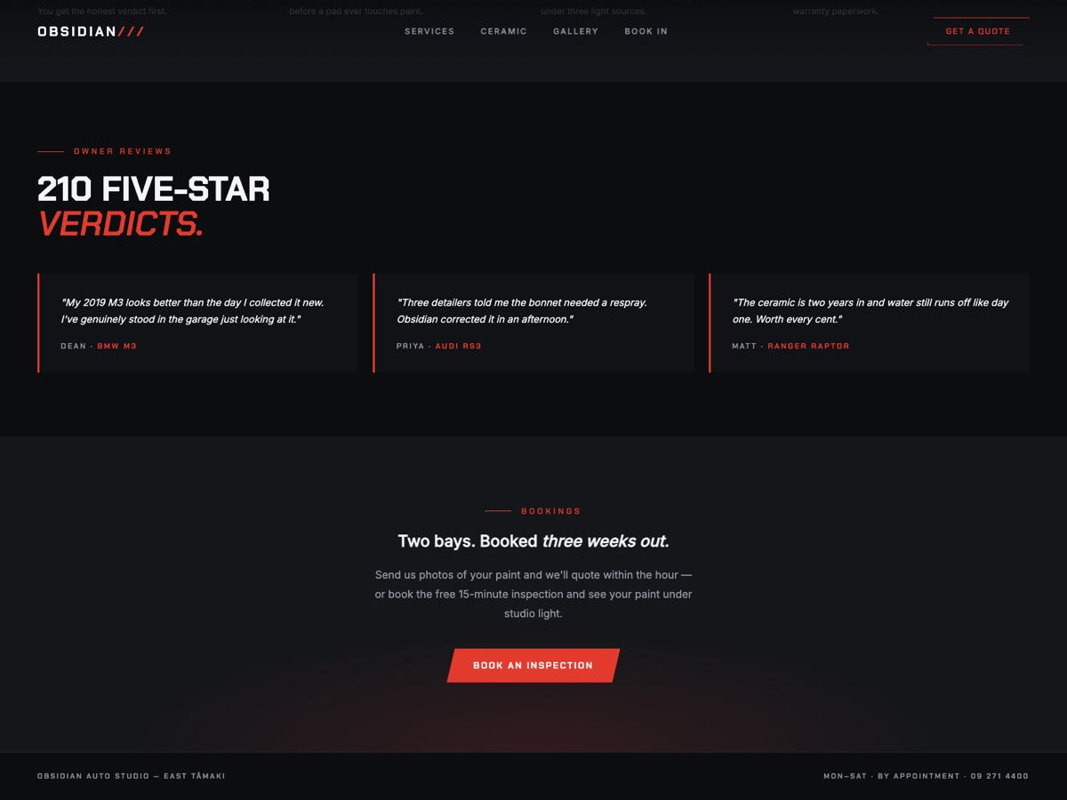 Car Detailing website design — screen 5