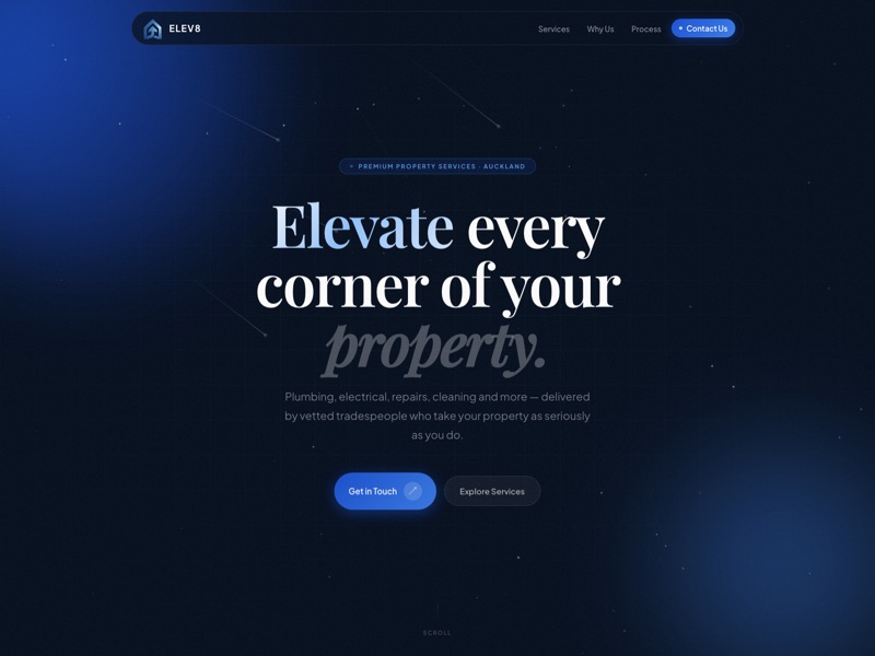 Elev8 — homepage design