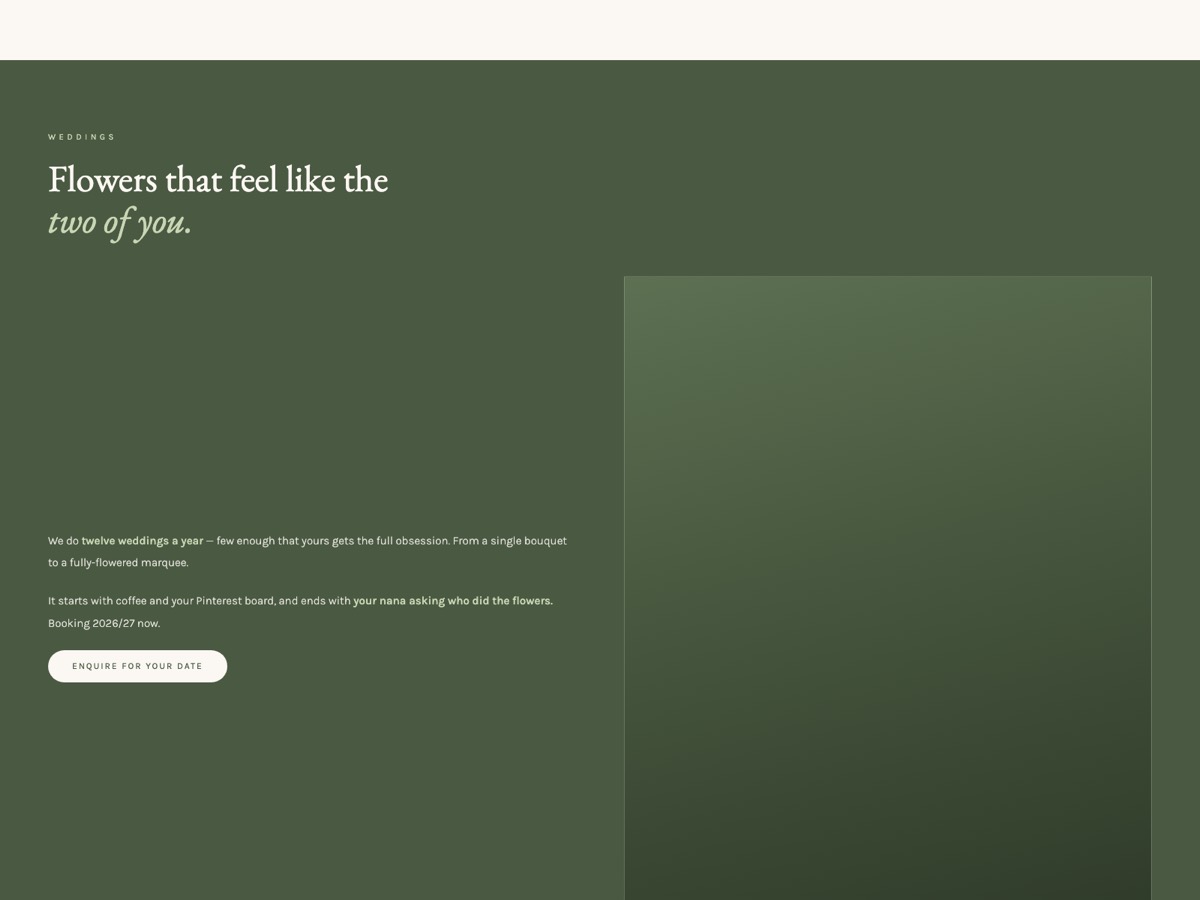 Florist website design — screen 4