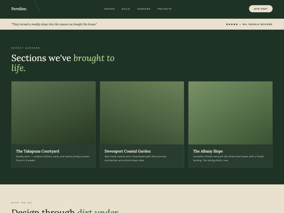 Landscaping website design — screen 2
