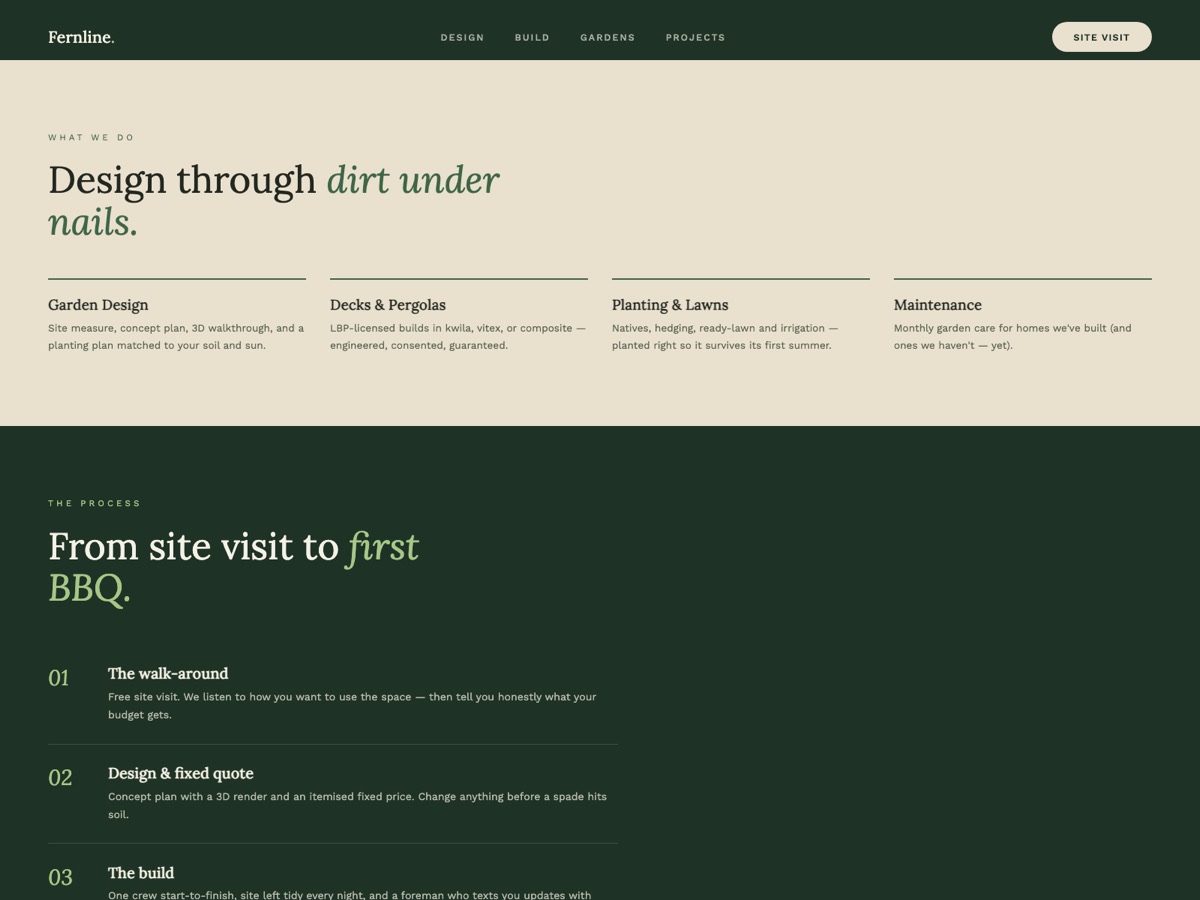 Landscaping website design — screen 3