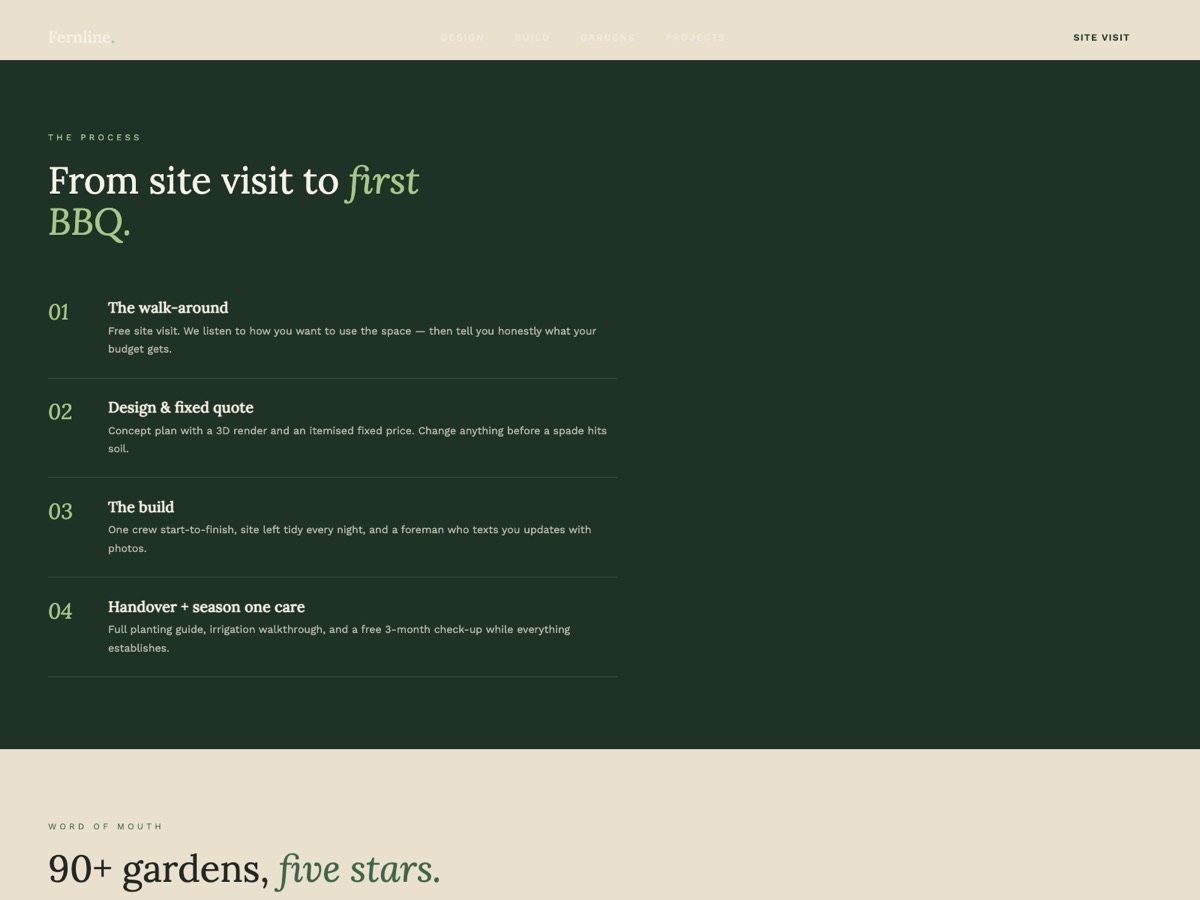 Landscaping website design — screen 4