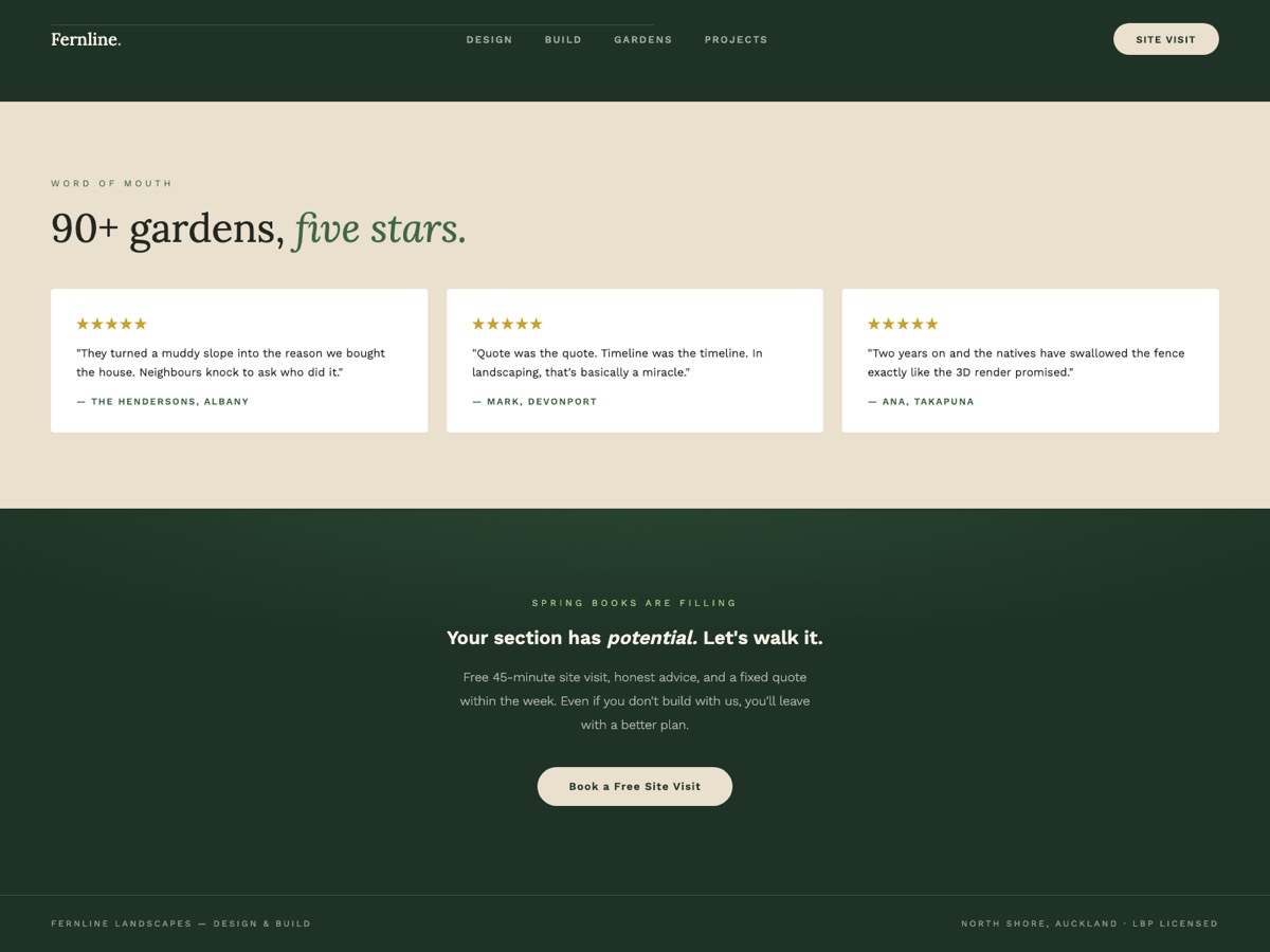 Landscaping website design — screen 6