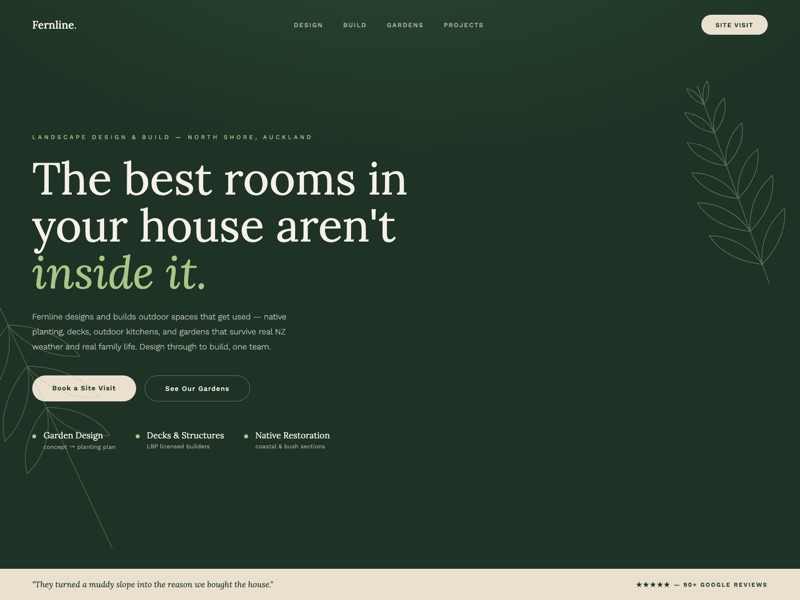 Landscaping — homepage design