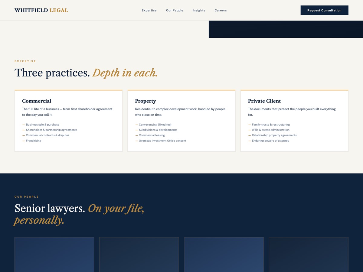 Law Firm website design — screen 2