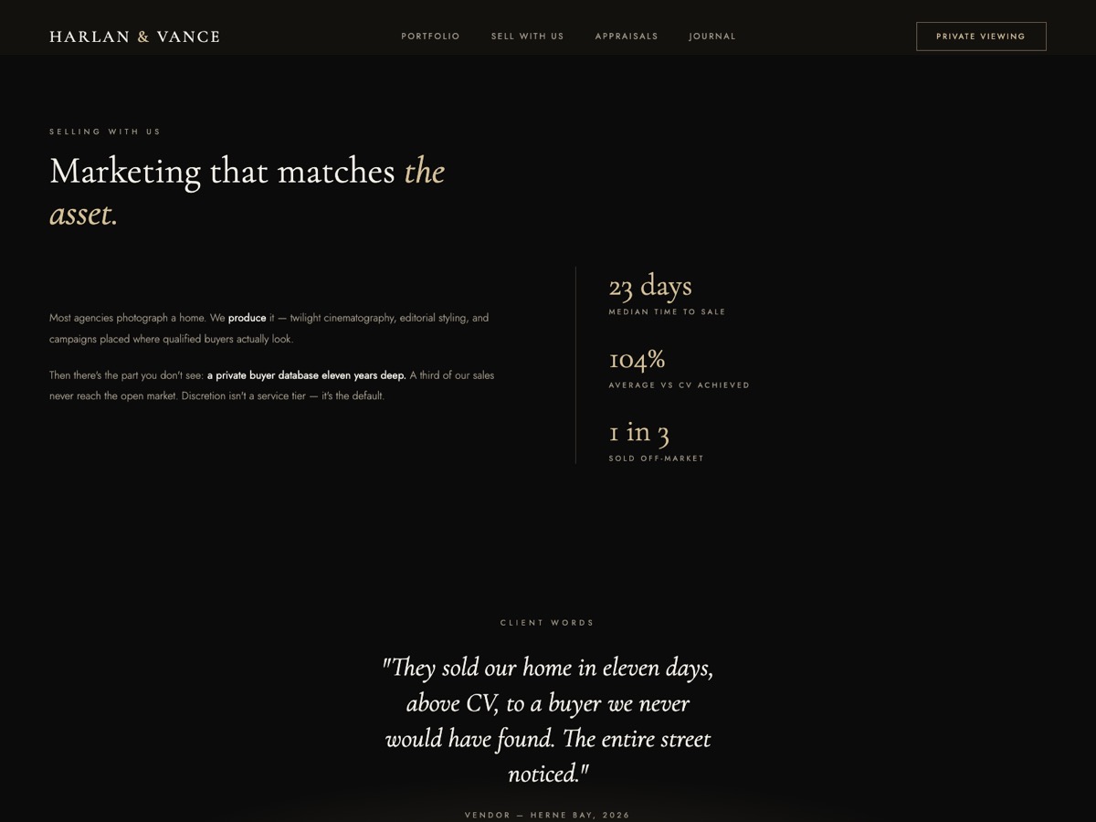 Real Estate Agency website design — screen 3