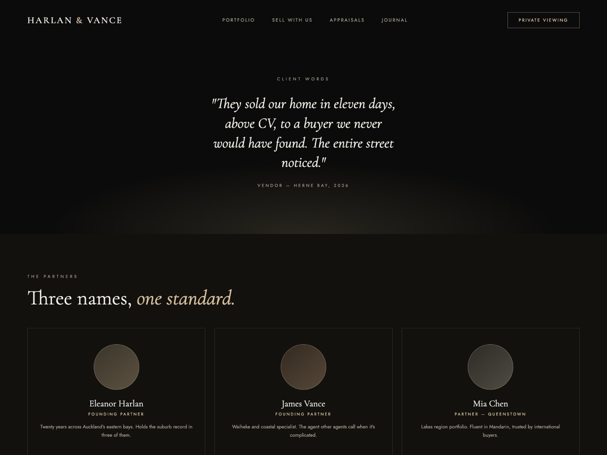 Real Estate Agency website design — screen 4