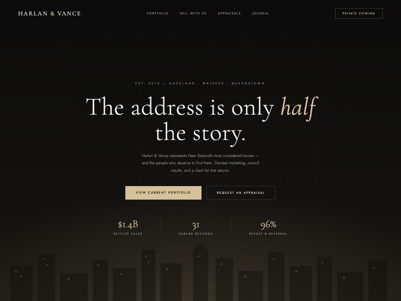 Real Estate Agency — homepage design