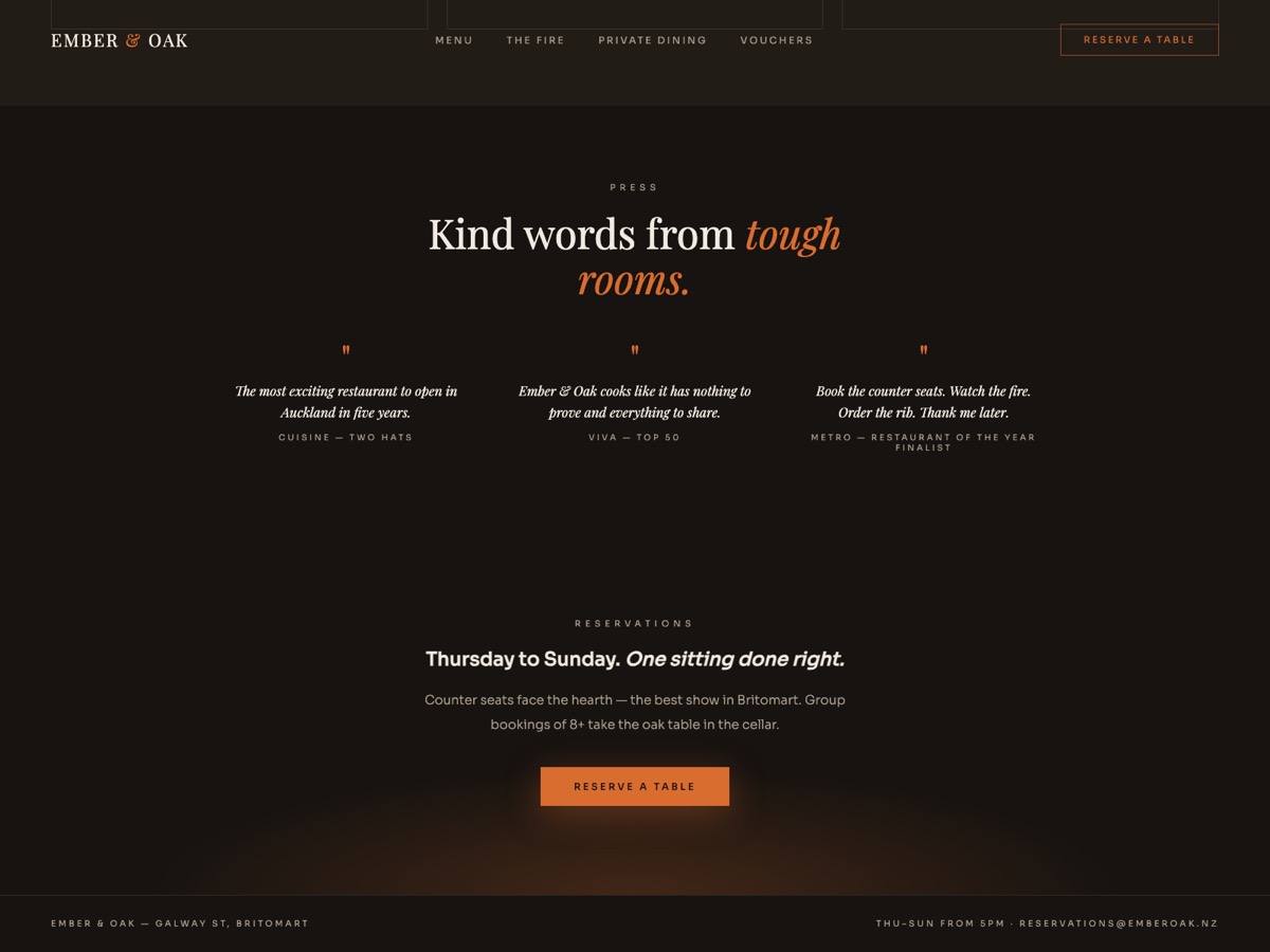 Restaurant website design — screen 5