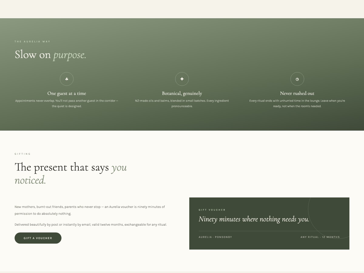 Day Spa website design — screen 4