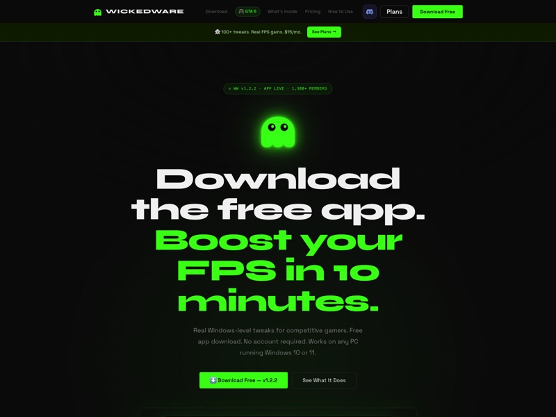 Wickedware — homepage design